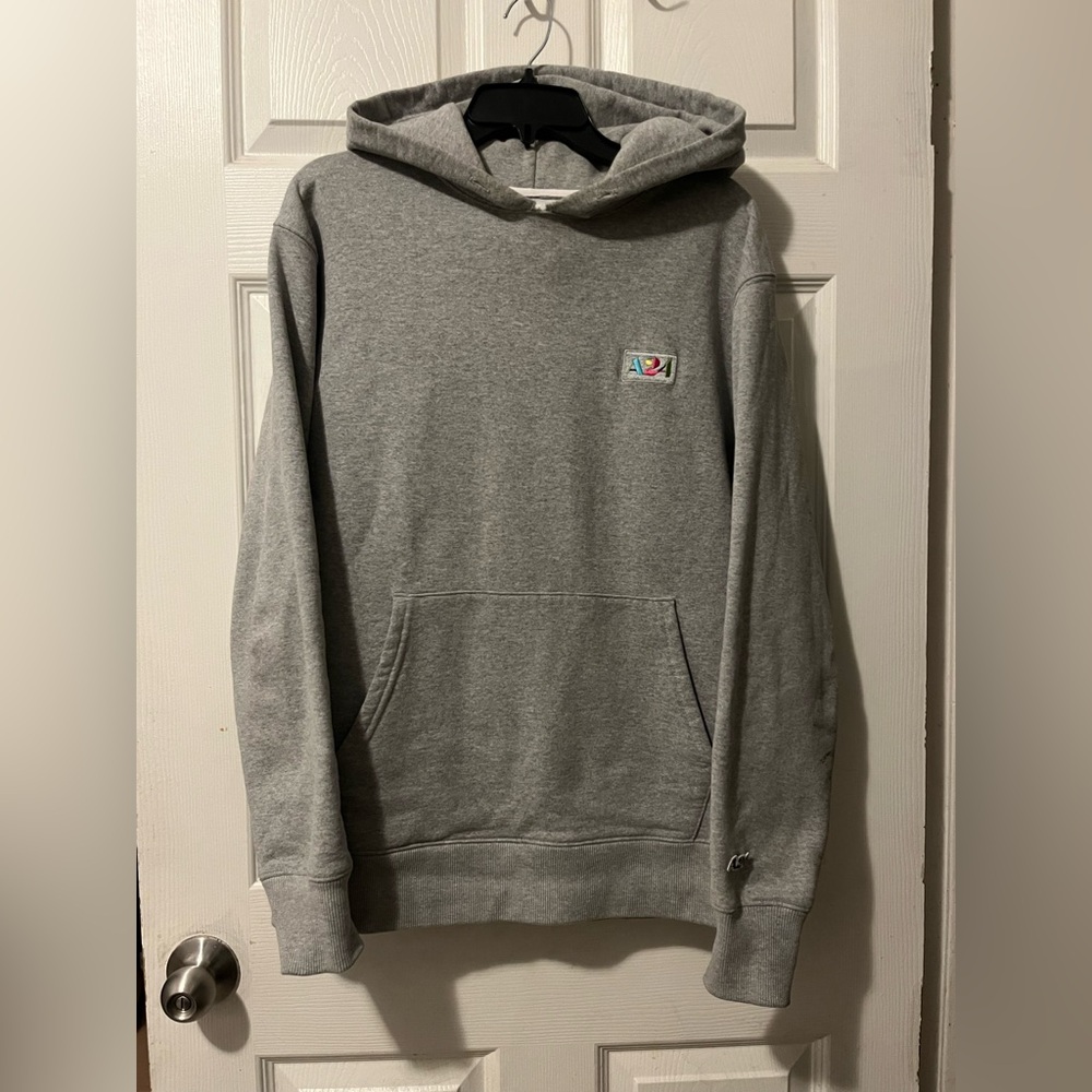 Gray A24 Patch Logo Hoodie Size Medium